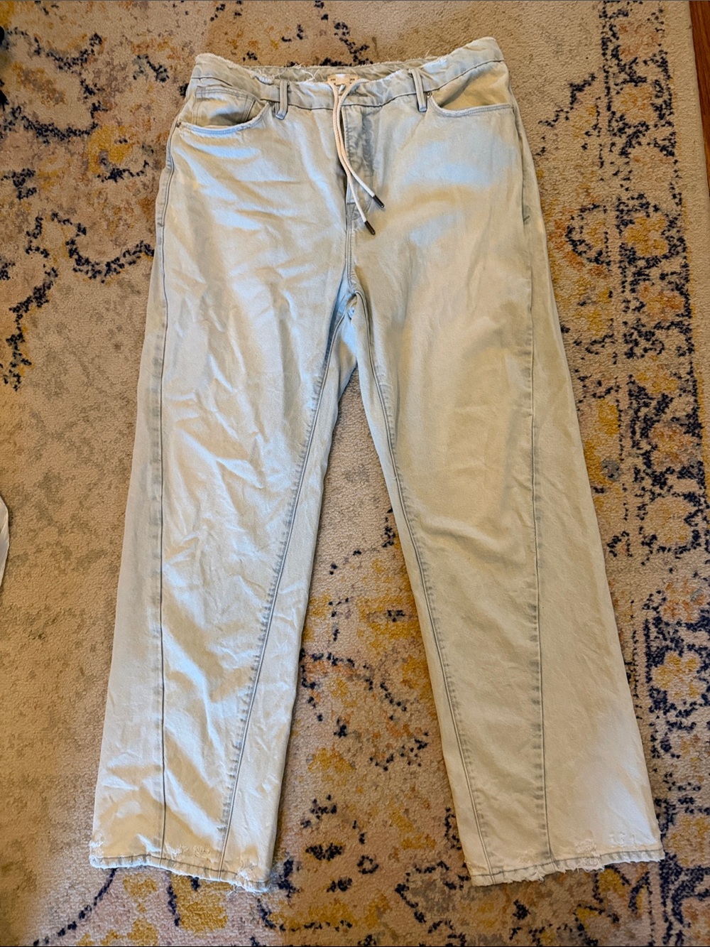 Good American Light Wash Wide Leg Jeans